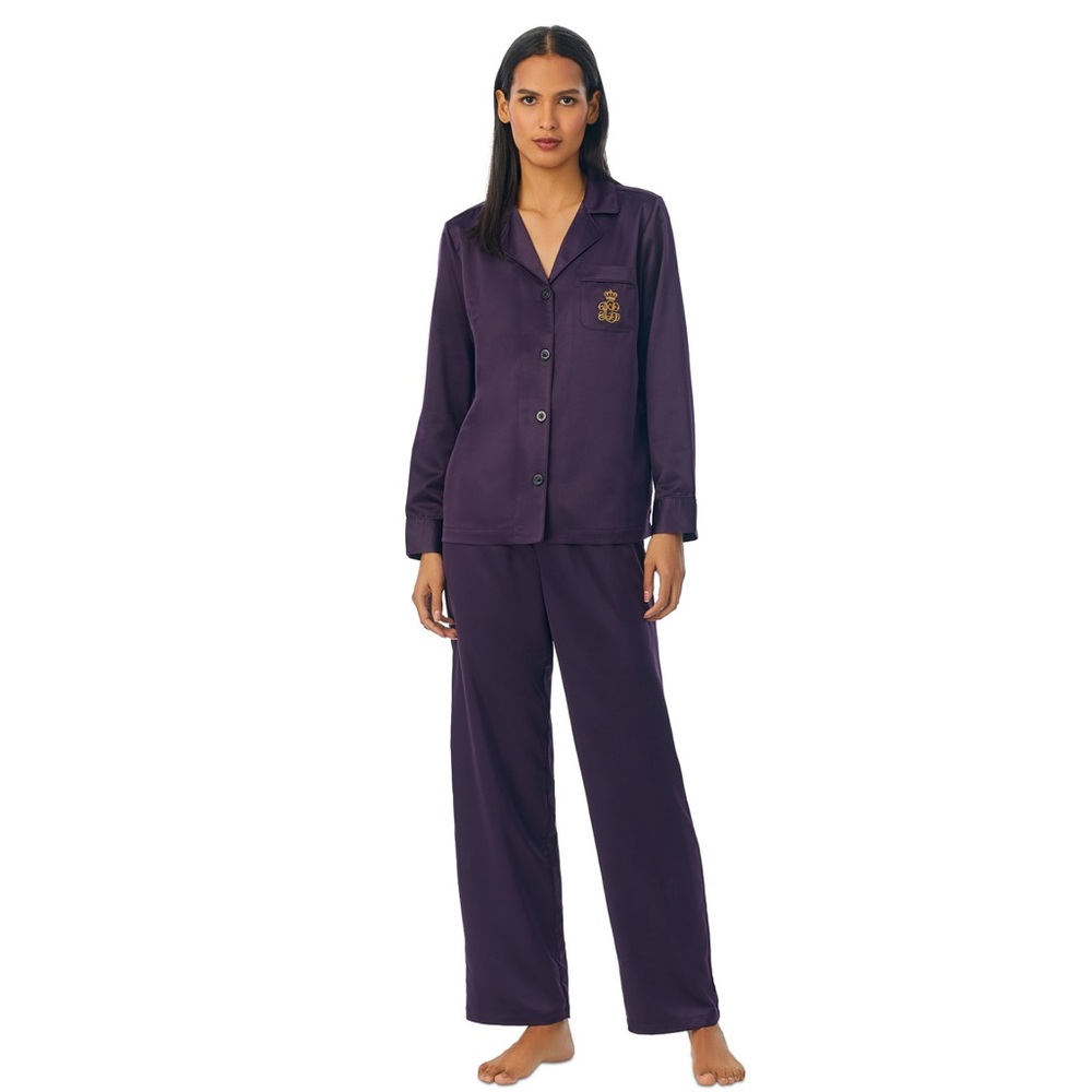 NWT Ralph Lauren Women's 2-Pc. Satin Pajamas Set